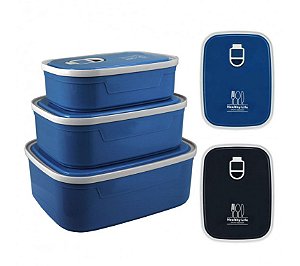 Conjunto de Potes para Alimentos com 3 Peças Concept Mais Jacki Design - AWM21830