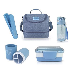 Kit JOY Completo 5 Peças Bolsa Térmica, Potes e Garrafa Jacki Design - (AHL22837/AWM22838/AHX22839/ATB22851/AHX22850)