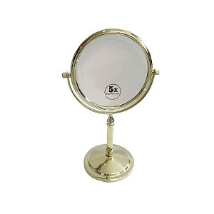 Espelho de Aumento Dupla Face com Base Panther PTH469-8 8 Polegadas - Dourado