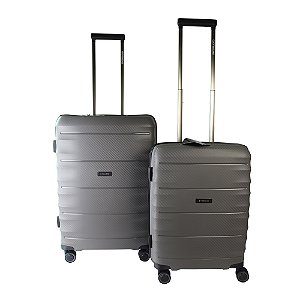 Conjunto de Malas de Viagem 2 Peças c/ TSA e Roda 360 Cinza Swissland - YS21050C