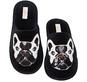 Pantufa Chinelo Adulto Bulldog Com Lantejoula Cotton Day