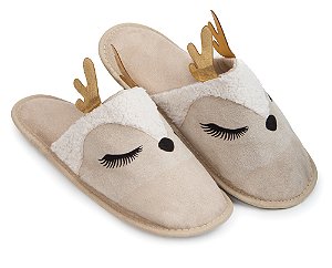 Pantufa Alce Aplique Cotton Day - 18508