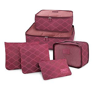 Kit Organizador de Malas com 6 Peças Estampado Viagem Jacki Design ARH19808