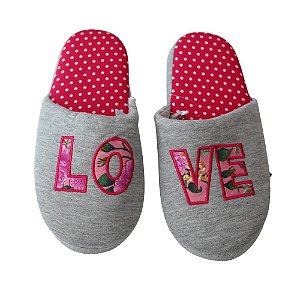 Chinelo de Quarto Feminino Paris Love G 39/41 Zona Criativa - 10071282