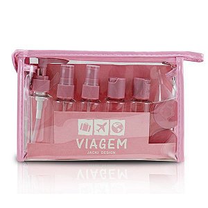 Kit de Frascos Viagem 10 peças Jacki Design AKM19760 Rosa