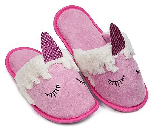 Pantufa Unicórnio Aplique G 39/40 Cotton Day - 18507