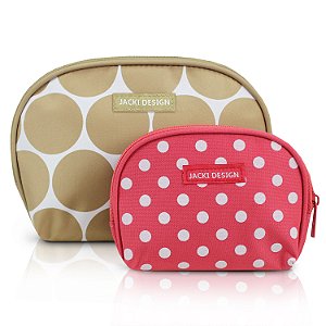 Kit de Necessaire de 2 Peças Dots Nude Jacki Design - AHL19830