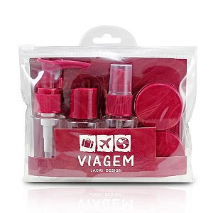 Kit de Frascos para Viagem 7 Peças Vinho Jacki Design - AKM20903