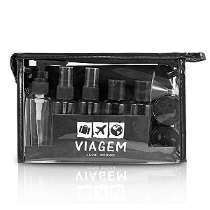 Kit de Frascos Viagem 10 peças Preto Jacki Design - AKM20901