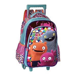 Mochila Escolar Infantil com Rodinha Ugly Dolls Verde Clio UG2300K