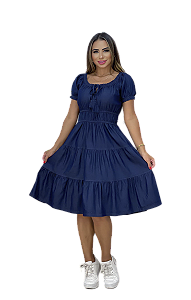 Vestido Jeans Midi 3 Marias Rodado Moda Evangélica Feminina