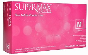 Luva Nitrilo Pink s/ Pó Supermax