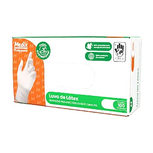 Luva Látex Branca s/ Pó Medix Profissional