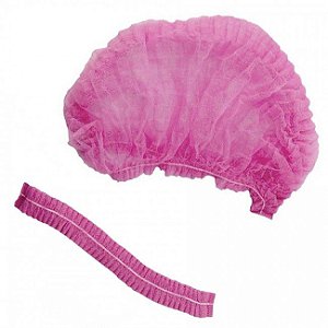 Touca Rosa Pink Sanfonada C/ Elástico 100un. Protdesc