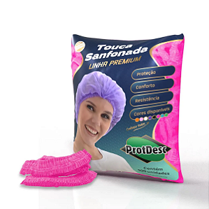 Touca Rosa Pink Protdesc Sanfonada C/ Elástico 100un