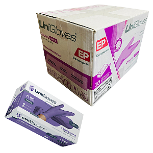 Luva Latex Roxa Purple Unigloves Com Pó Atacado 1.000 Unidades