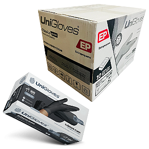 Luva Latex Preta Unigloves Com Pó Atacado 1.000 Unidades