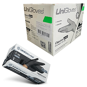 Luva Latex Preta Unigloves Com Pó Atacado 1.000 Unidades