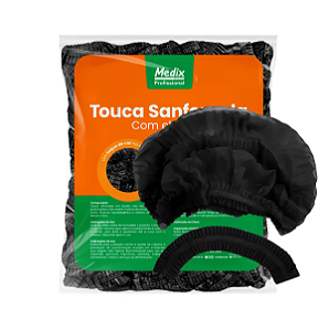 Touca Preta Medix Sanfonada Descartável C/ Elástico 100un