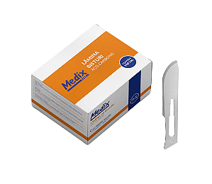 Lâmina de Bisturi N10 Aço Carbono Descartável - Medix 100uni