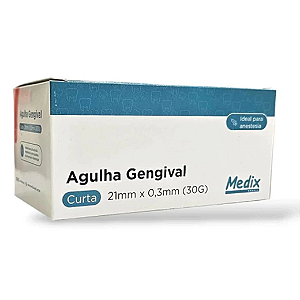 Agulha Gengival Curta 30G Medix 100 uni