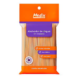 Espátula Abaixador de Lingua - Medix 100uni