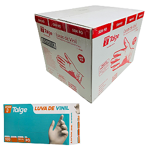 Luva Vinil Sem Pó Talge Atacado 1000 Unidades
