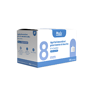 Agulha para Caneta de Insulina 8mm 31G Medix 100 uni