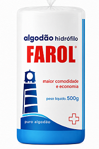 Algodão Hidrofilo Rolo 500g Farol 100% Puro