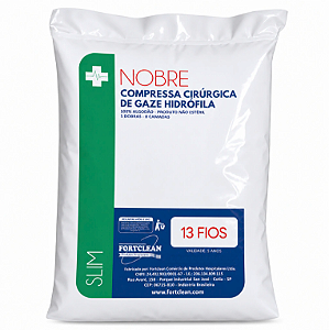 Gaze 13 Fios Nobre Fortclean 240Gr Compressa 8 Camadas 5 Dobras