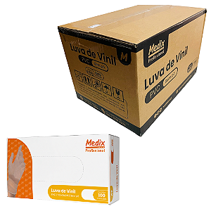 Luva Vinil Sem Pó Medix Profissional Atacado 1000 Unidades
