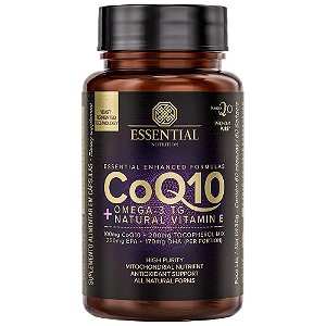 Suplemento em cápsulas Essential Nutrition COQ10 omega 3 em pote de 30g 60 caps