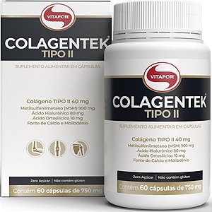 Colagentek Colágeno Tipo 2 C/60 Cápsulas 750mg Vitafor