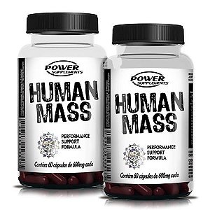 Kit c/ 2 Human Mass Pré Hormonal 600mg 60 Cápsulas cada - Power Supplements