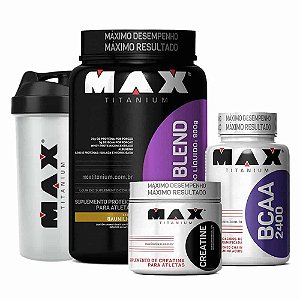 Kit Massa Blend Max (Whey + BCAA + Creatina + Coq)