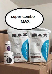 Super Combo 02 Whey Max 900g + Creatina + BCAA - FRETE GRÁTIS!!!!!!!