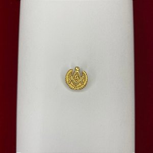 Pin símbolo maçônico Dourado redondo