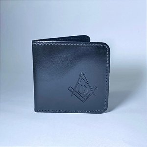 Porta notas em couro preto
