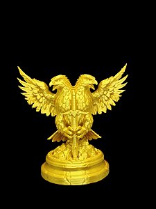 Estatua Águia bicéfala dourada