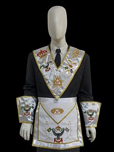 Conjunto Grau 33 em Cetim com Detalhes Dourados