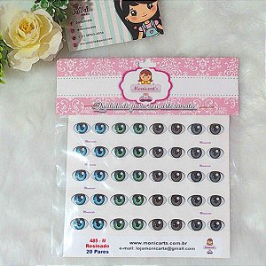 Olhos Resinados Para Bonecas - 485-M - Monicarts