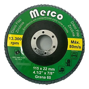 DISCO FLAP 41/2 MERCO ZIRCÔNIA