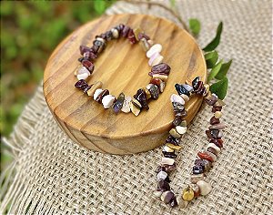 Pulseira Jaspe Moukaita - Cascalho