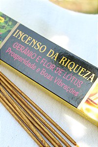 Incenso da Riqueza ( Gerânio + Flor de Lótus )