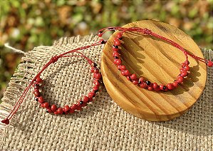 Pulseira de Proteção - Semente de Huayruro - Cordão Vermelho