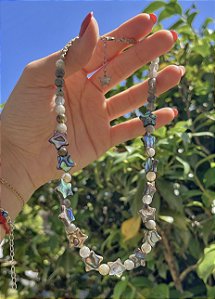 Gargantilha Labradorita com Abalone - Estrela