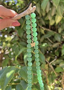 Gargantilha Quartzo Verde - Dourado