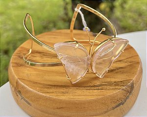 Bracelete Quartzo Rosa - dourado