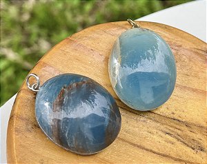 Pingente Oval Ônix Azul