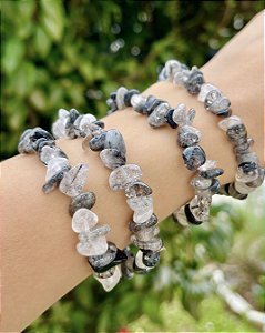 Pulseira Turmalina Negra + Quartzo Cristal